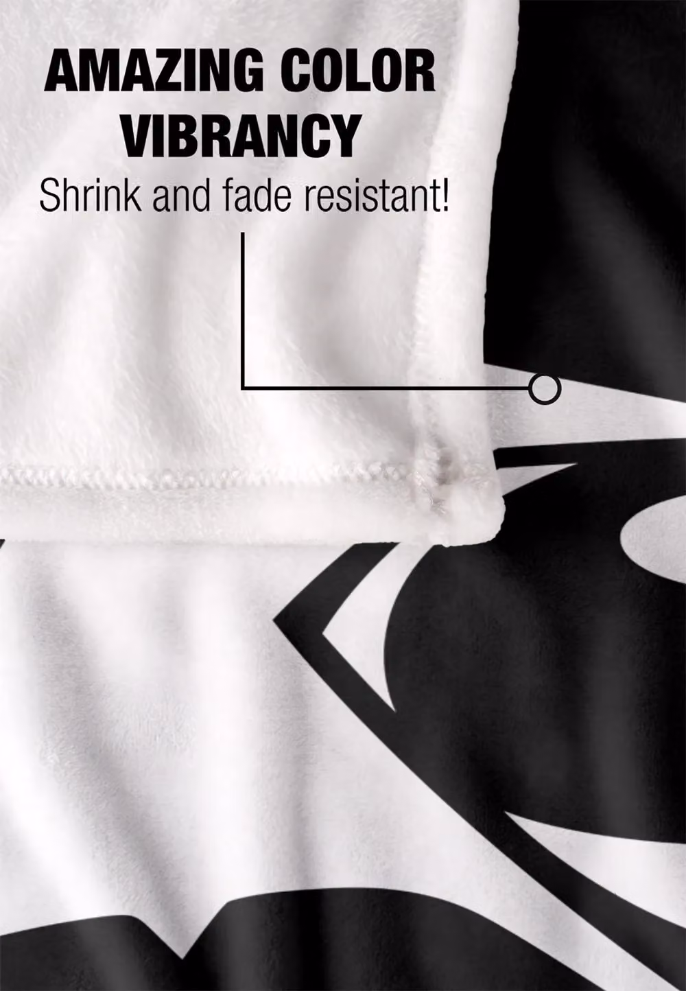 Warner Brothers Batman V Superman Logo Officially Licensed Silky Touch Super Soft Throw Blanket, White, W x D: 152 x 127 cm – 3