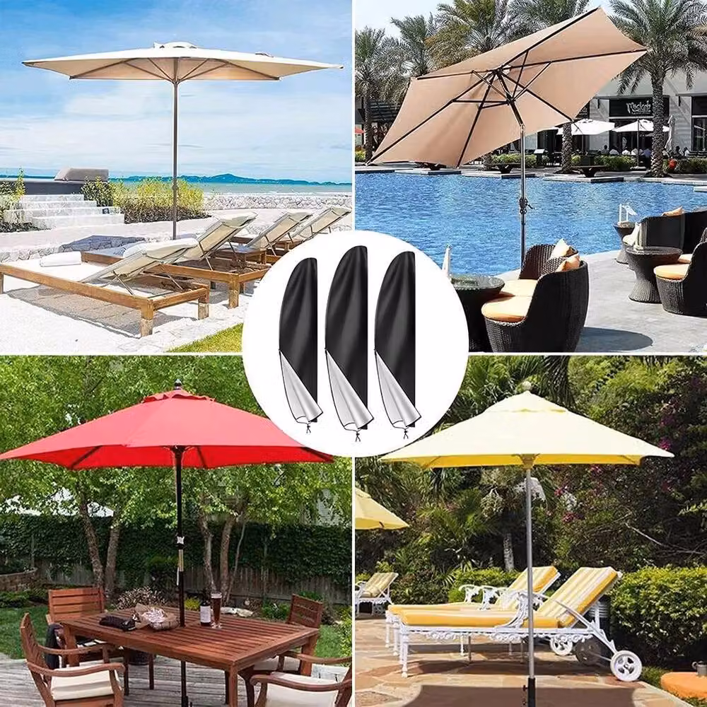 FLAVORA S Waterproof Black Polyester Cover for Cantilever Banana Parasols, Height: 205 cm – 4