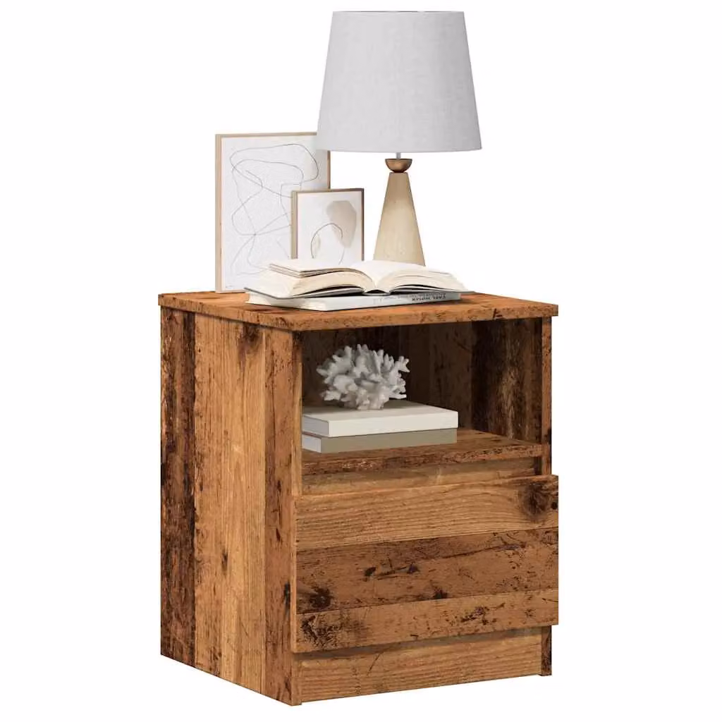 Berkfield Home Bedside Cabinet in Brown Old Wood, W/D/H: 40 x 40 x 50 cm – 4
