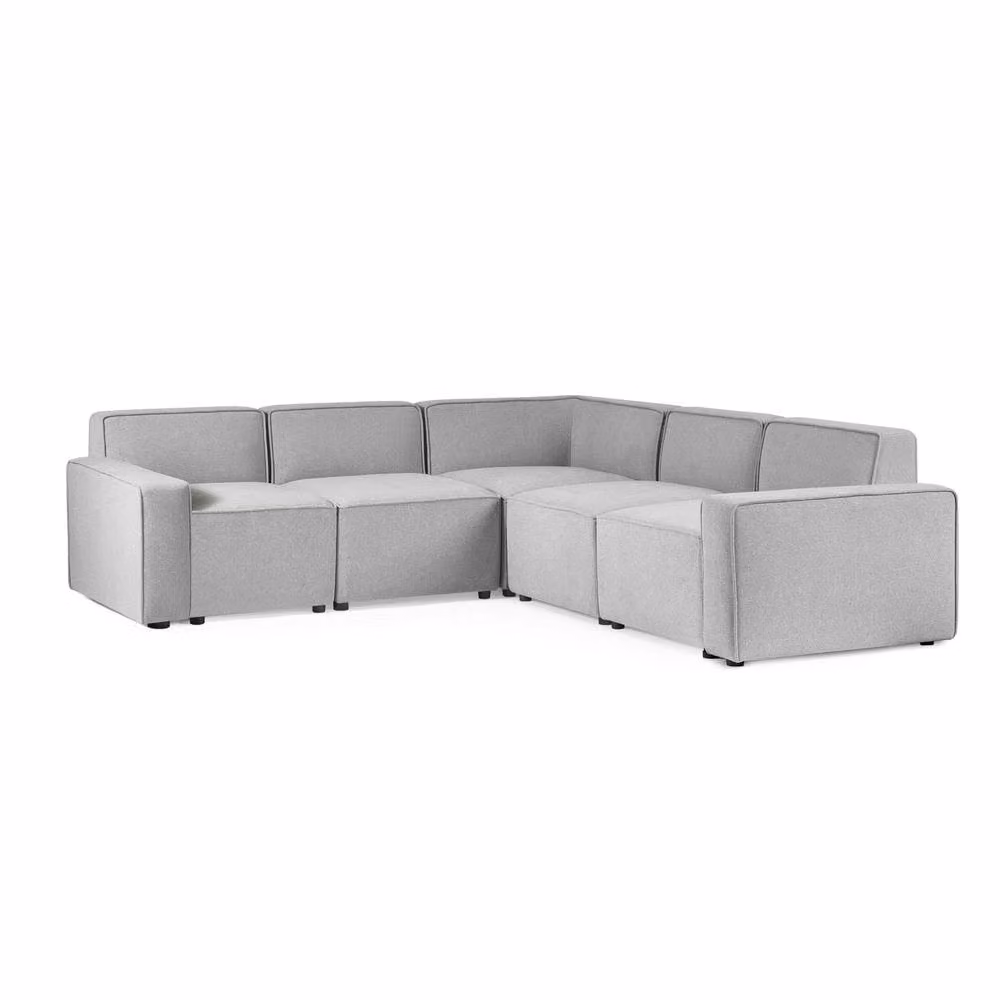 Cheshire Lago Grey Fabric L-Shape Corner Sofa with Scatter Cushions – 2