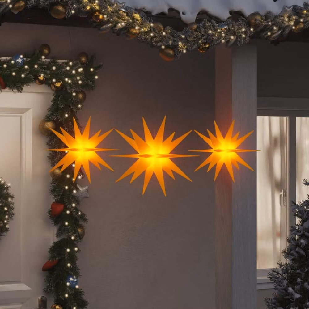 Berkfield Home Christmas LED Lights, 3 Piece Foldable Set, Yellow – 2
