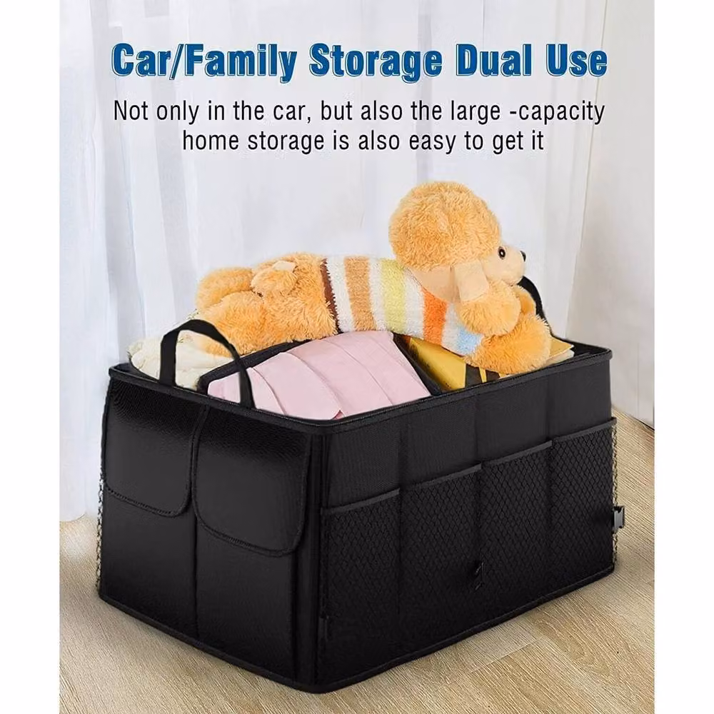 VOGREX Foldable Heavy Duty Car Boot Organiser in Black – 3