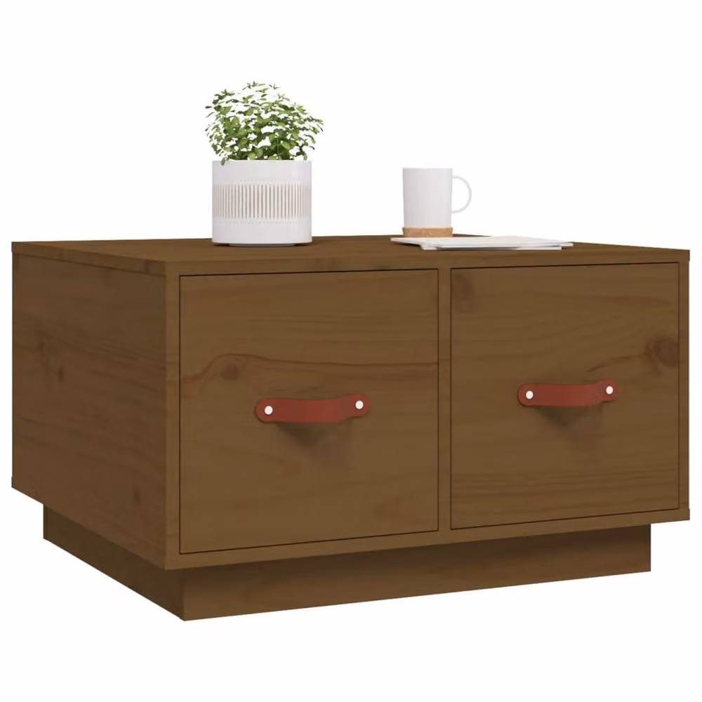 Berkfield Home Rustic Solid Wood Pine Coffee Table, Brown, W: 60 cm, D: 53 cm, H: 35 cm – 3