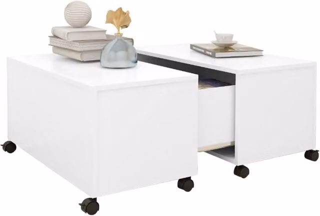 Berkfield Home White Square Coffee Table in Engineered Wood W/D/H: 75 x 75 x 38 cm – 1
