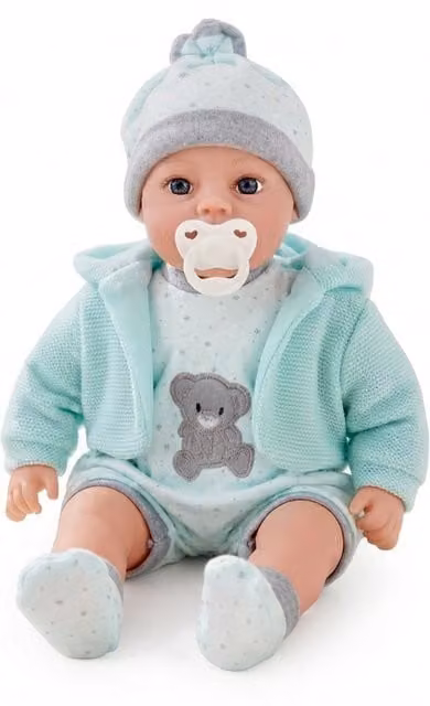 BiBi Baby Lifelike Baby Girl Doll with Sounds and Dummy in Green