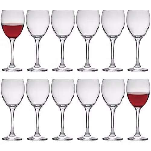 LAV Venue Red Wine Glasses, 340ml, Transparent, Pack of 12