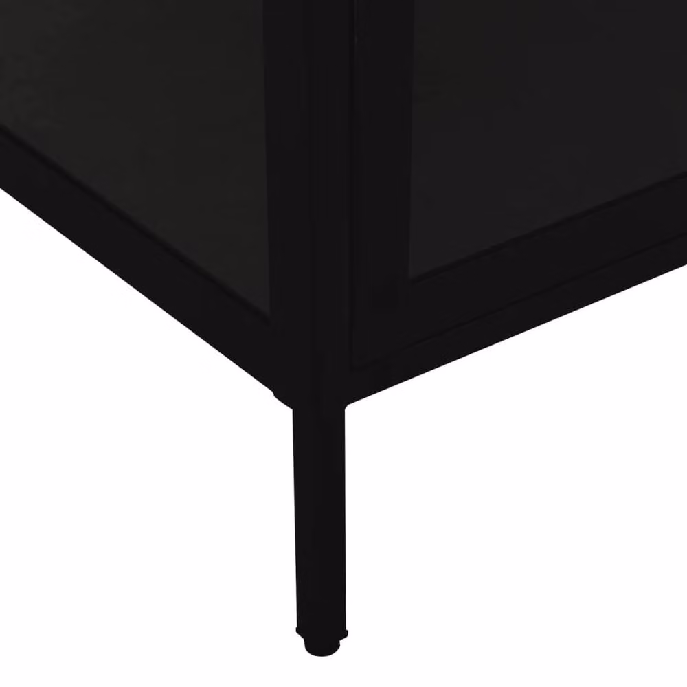 Berkfield Home Modern Black Display Cabinet with Glass Doors and Internal Shelves, W/D/H: 90 x 40 x 180 cm – 4