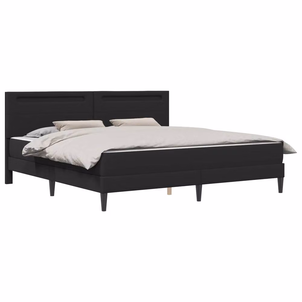 Berkfield Home Upholstered Faux Leather Bed Frame with LED Under-Bed Lighting, Black, W/D/H: 180 x 200 cm – 3
