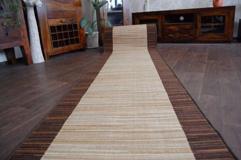 RugsX Brown Striped Non-Slip Rectangular Runner, W/D/H: 100 x 210 cm – 2