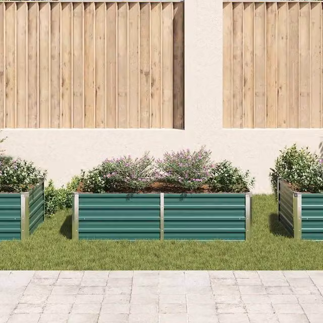 Berkfield Home Raised Garden Bed in Green Galvanised Steel, W/D/H: 160 x 80 x 45 cm – 1