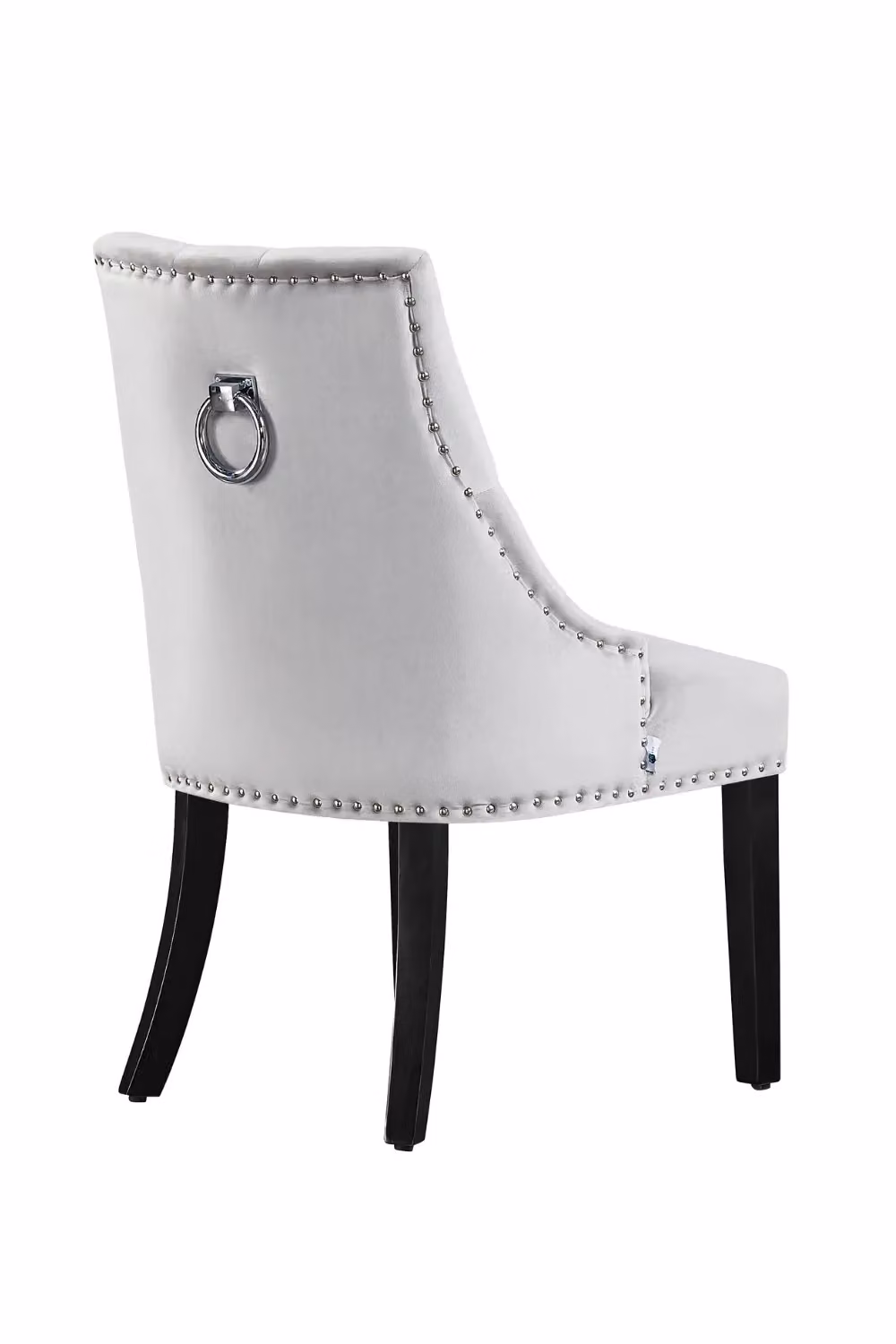 Life Interiors Windsor Knocker Back Velvet Dining Chairs Set of 6 with Solid Wood Legs in Light Grey – 3