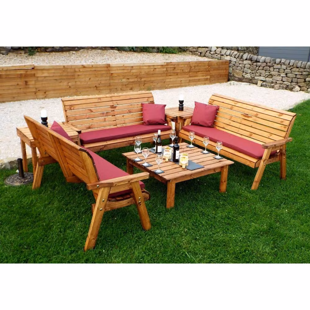 Charles Taylor Balmoral Deluxe Nine Seater Garden Furniture Set in Brown Wood – 2