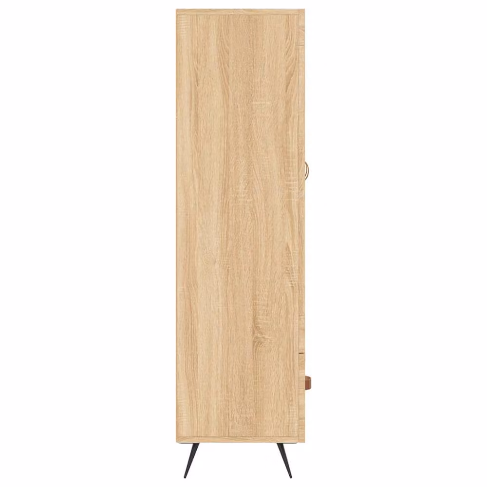 Berkfield Home Sonoma Oak Highboard with Glass Doors in Beige and Brown, W/D/H: 69.5 x 31 x 115 cm – 3