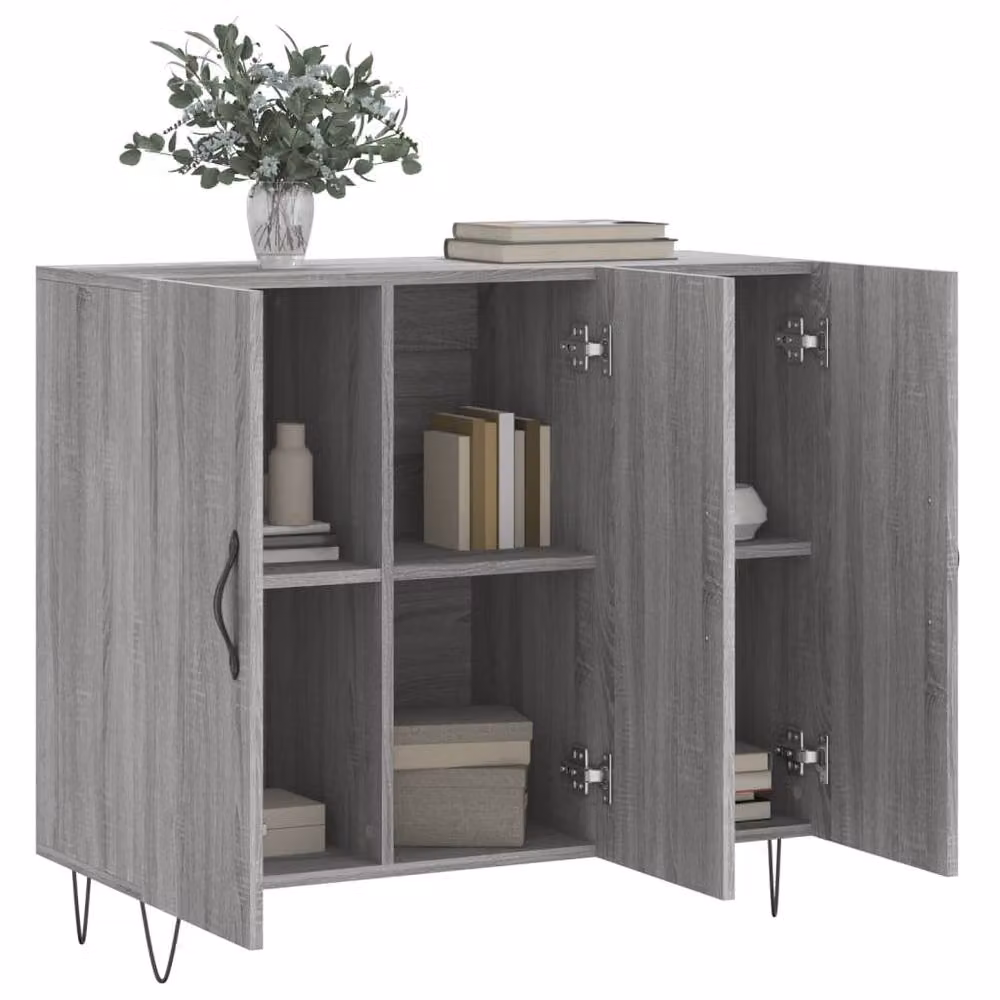 Berkfield Home Modern Grey Sonoma Sideboard W/D/H: 90 x 34 x 80 cm – 2