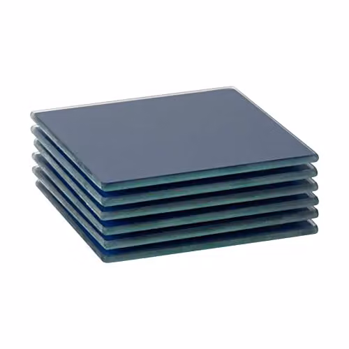 Harbour Housewares Blue Square Glass Coasters, Pack of 6, 10 cm – 1