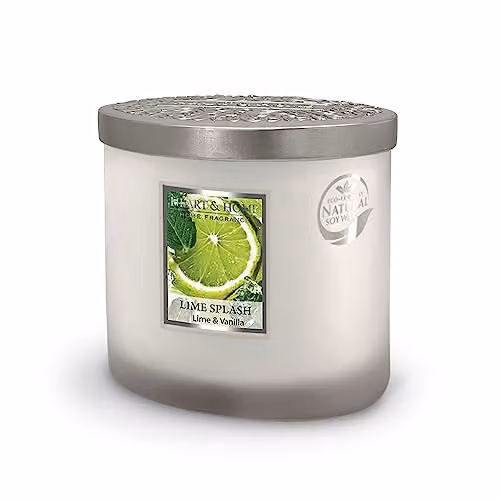 Heart and Home Twin Wick Ellipse Soy Wax Candle - Lime Splash in White – 1