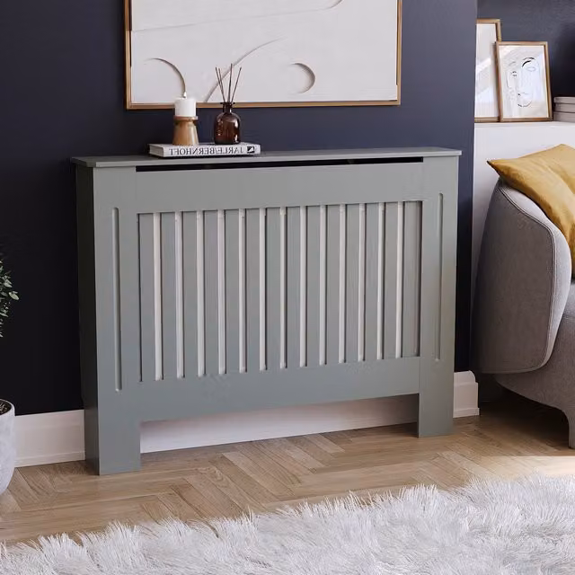Vida Designs Chelsea Radiator Cover in Grey, Width: 112 cm