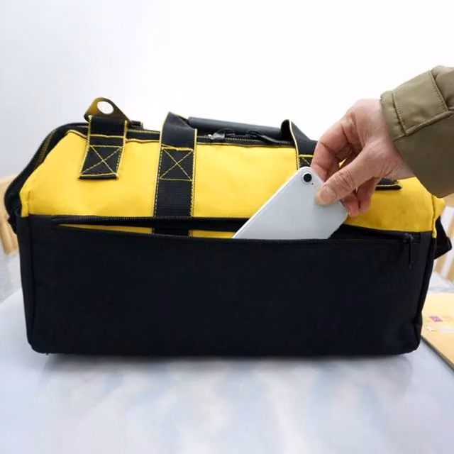 Kelvenix 20 inch Multi Pocket Tool Bag with Hard Base in Black, W: 52 cm, H: 29 cm, D: 3 cm – 1
