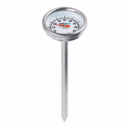 Chef Aid Instant Meat Thermometer in Silver with Stainless Steel Probe and Easy to Read Round Dial, 0 to 100 Degrees Celsius – 2