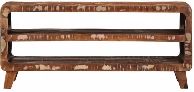 Berkfield Home Rustic Reclaimed Solid Wood TV Cabinet in Brown, W/D/H: 105 x 46 x 32 cm
