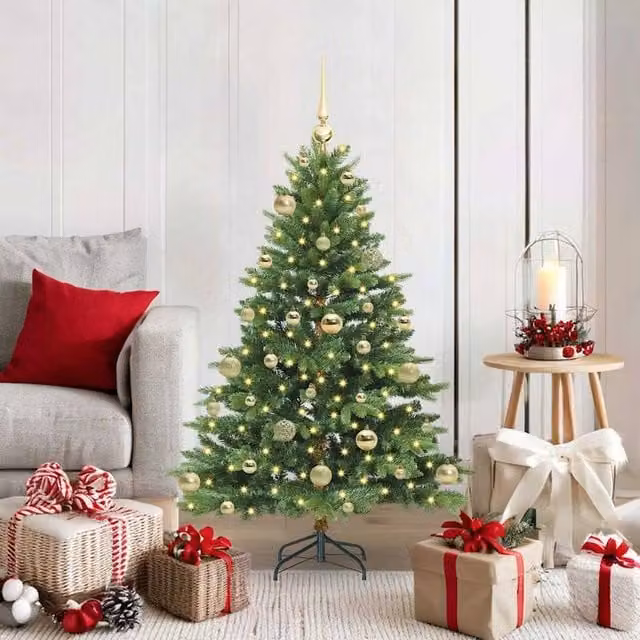 Berkfield Home Artificial Green Christmas Tree with 150 LEDs, Height: 120 cm