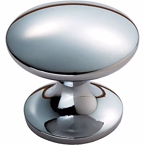 Loops Polished Chrome Fingertip Cabinet Door Knob, 30mm Diameter