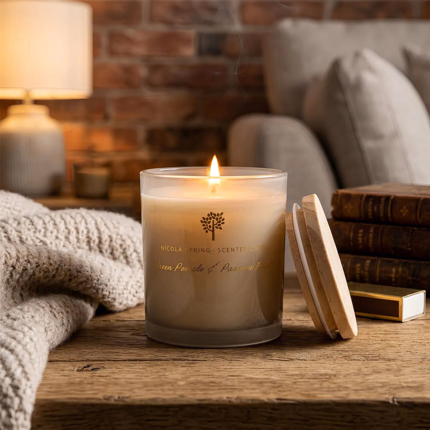 Nicola Spring Pomelo & Passion Fruit Scented Soy Wax Candle, 130g, Grey – 5