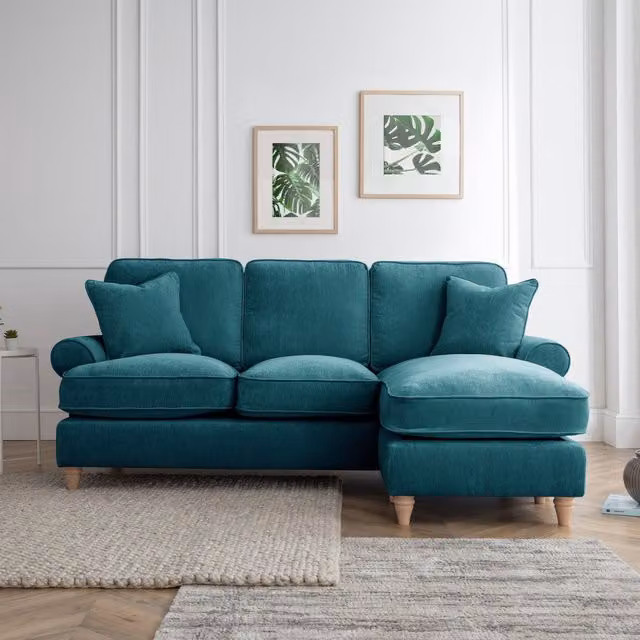 The Great Sofa Company Ezra Right Hand Velvet Chaise Sofa in Green – 1