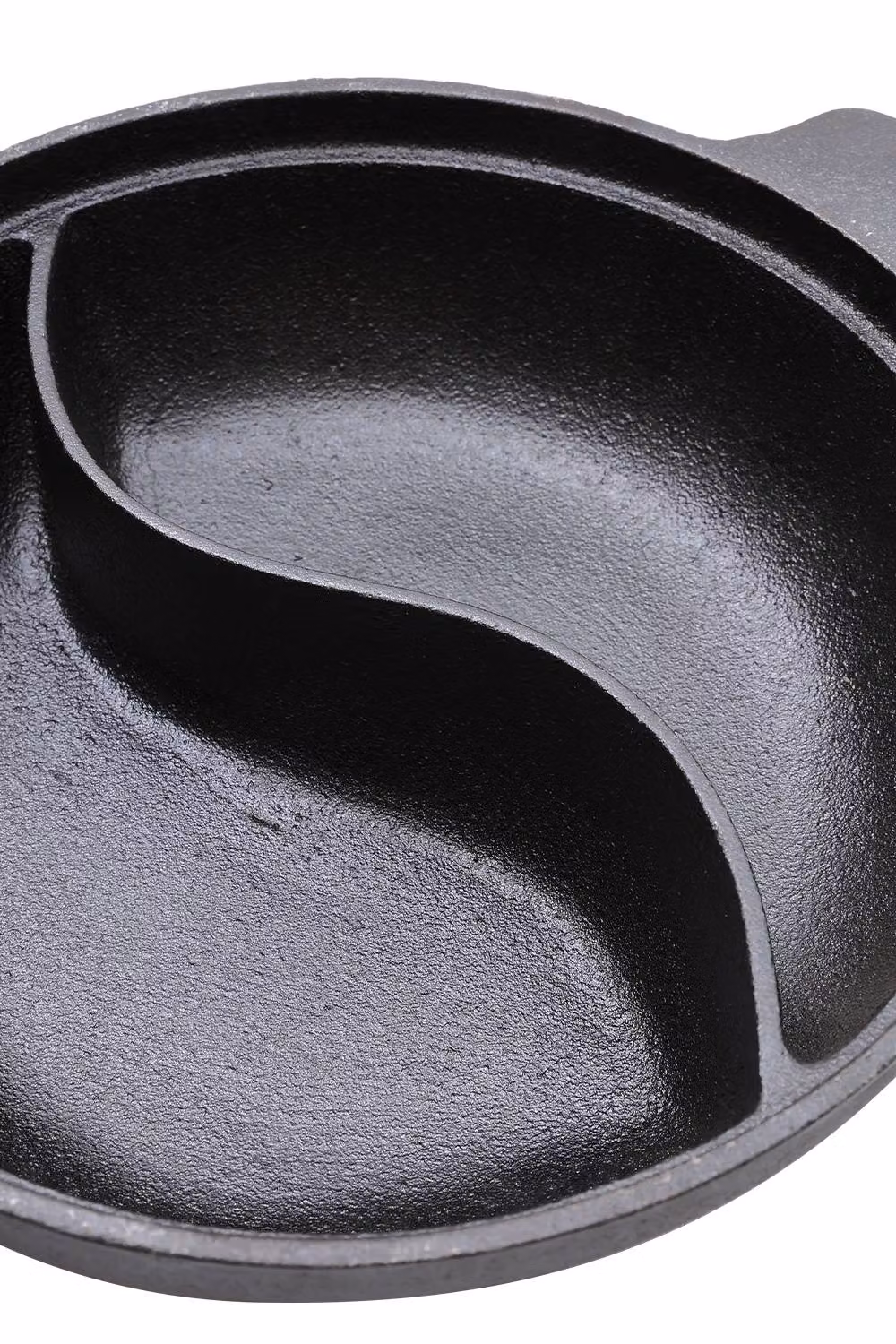 Garden Sanctuary Black Cast Iron Hot Pot with Divider Casserole – 5