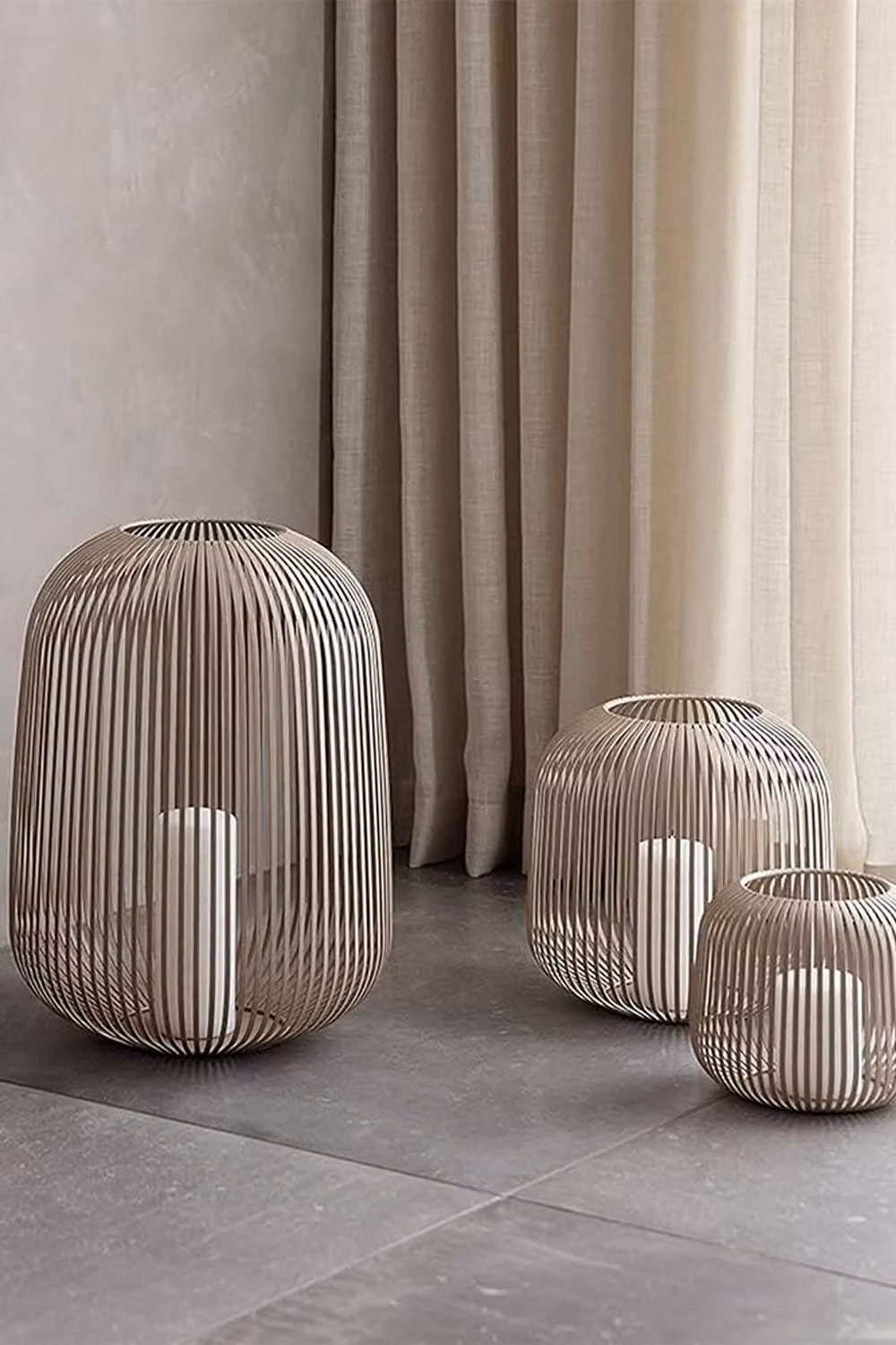 Blomus Lito Large Lantern Candle Holder in Nomad Light Beige – 2