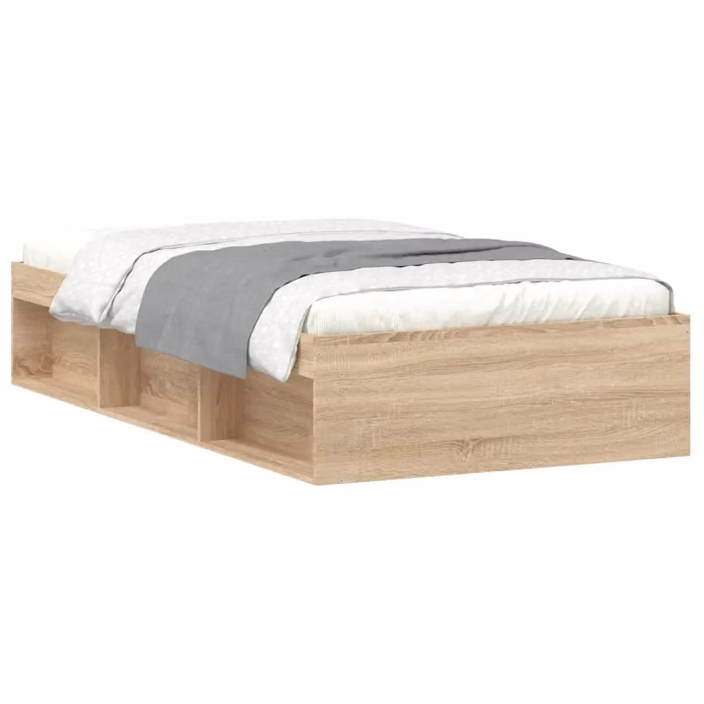 Berkfield Home Sonoma Oak Bed Frame in Brown, W/D/H: 100 x 200 cm – 2