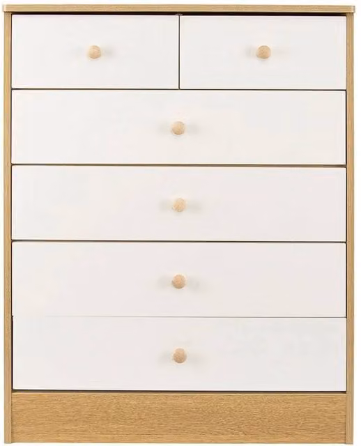 NESTLUNE 5-Tier 6-Drawer Chest of Drawers in White – 1