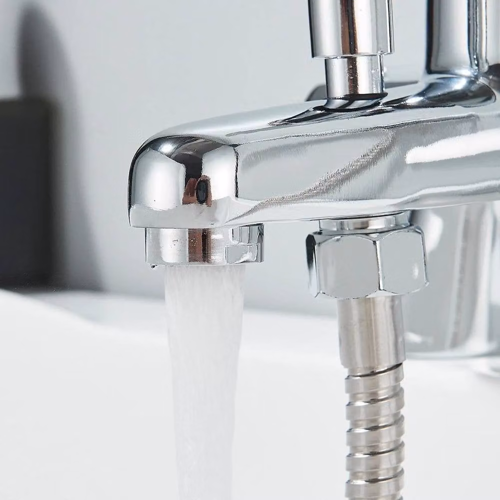 Kelvenix Luxury Chrome Bath Filler Tap and Shower Mixer Set in Silver – 2