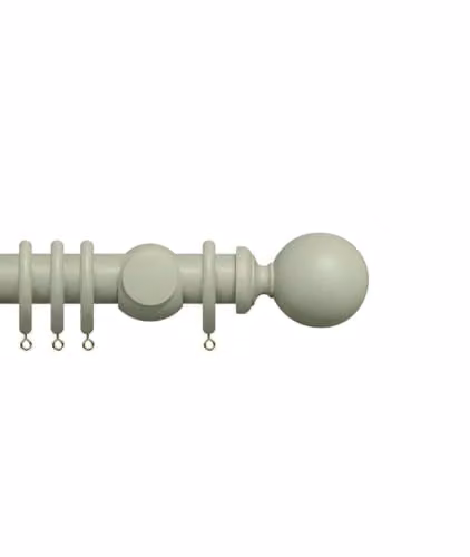 New Edge Blinds Premium 50mm Wooden Curtain Pole Set in Grey