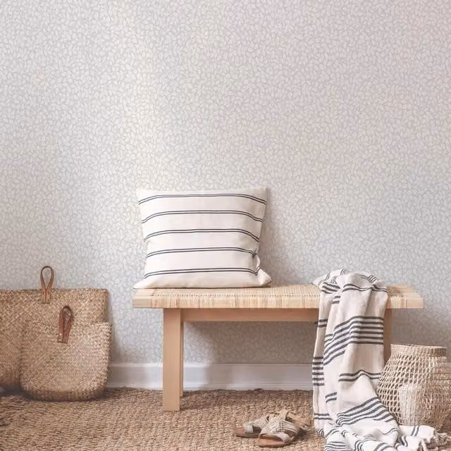 Superfresco Easy Lottie Leaves Botanical Floral Wallpaper in Natural Beige