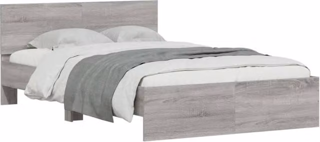 Berkfield Home Durable Small Double Bed Frame in Grey Sonoma, W/D/H: 120 x 193 x 70 cm – 1