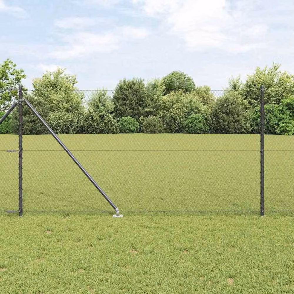 Berkfield Home Grey Powder-Coated Steel Hexagon Fence, 1 x 50 m – 2