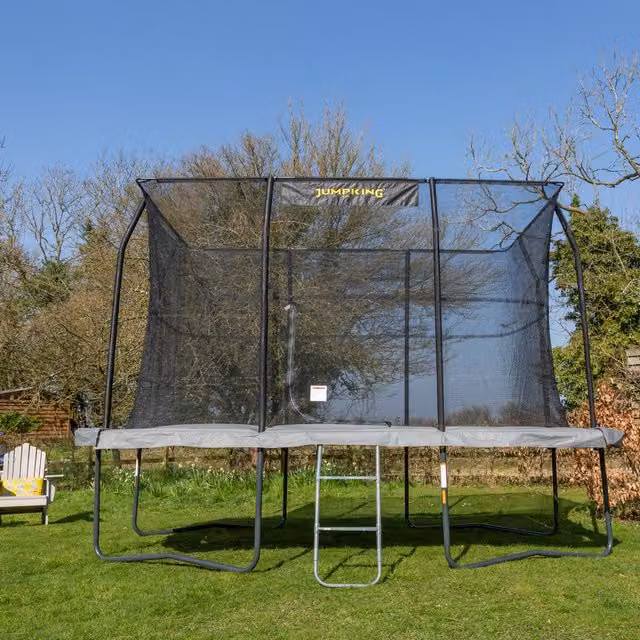 JumpKing Rectangular Combo Pro Trampoline, Grey, 9ft