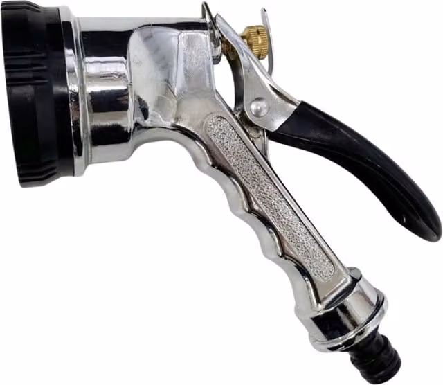 Garden Mile Silver 6 Pattern Multi Pattern Garden Hose Nozzle