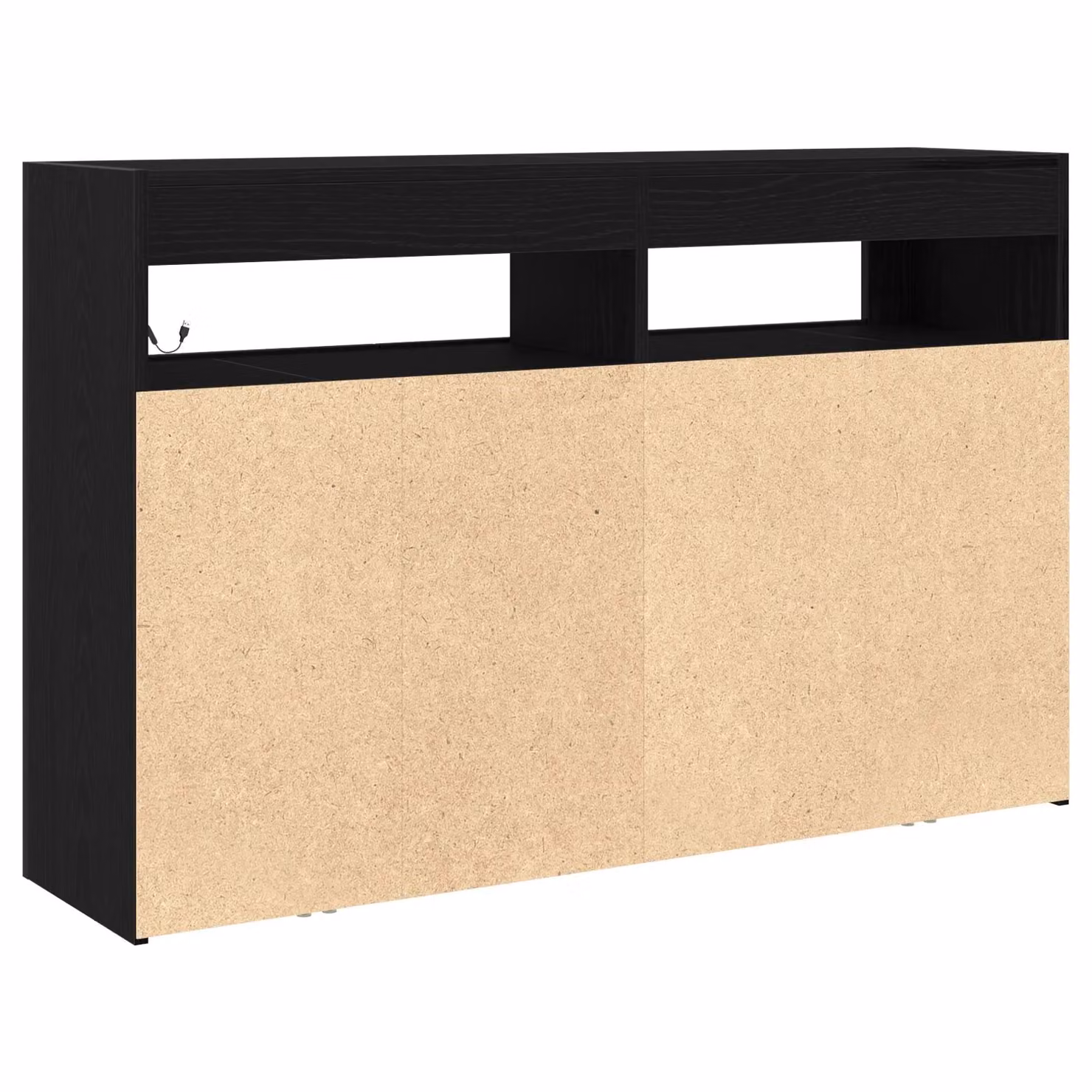 Berkfield Home Modern Black Oak Sideboard with Integrated Lighting, W/D/H: 116 x 30 x 75 cm – 4