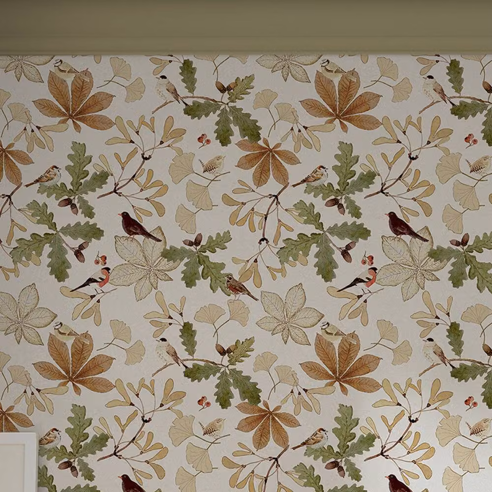 Sophie Allport Orchard Birds Warm Sand Wallpaper in Beige, W: 52 cm, H: 1000 cm – 2