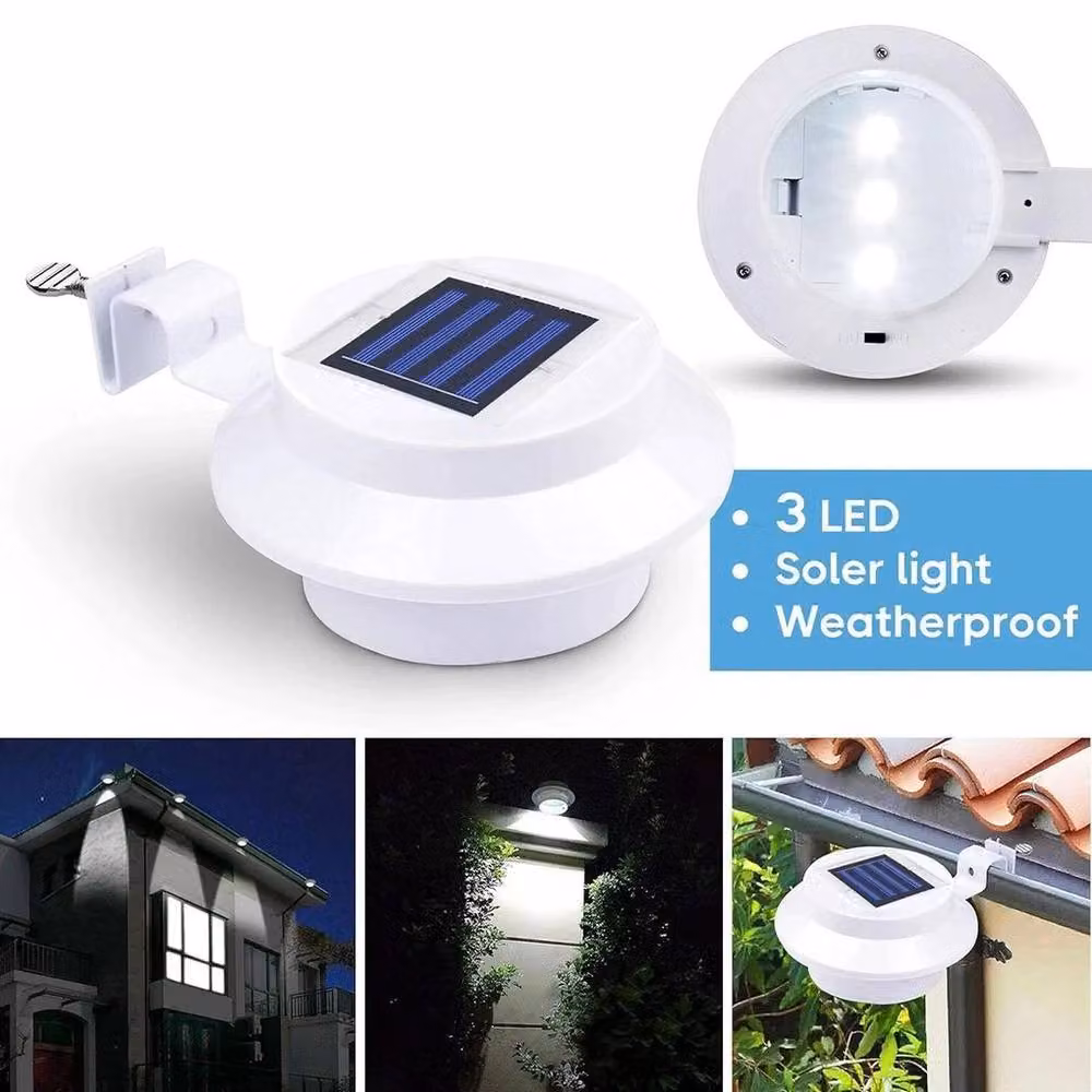 PAWNORA 6-Piece Solar Powered LED Gutter Lights in White – 3