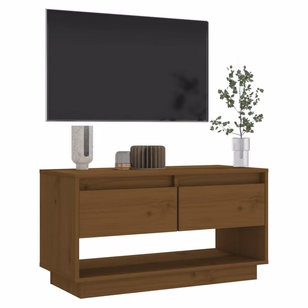 Berkfield Home Honey Brown Solid Wood Pine TV Cabinet W: 74 cm, D: 34 cm, H: 40 cm – 5