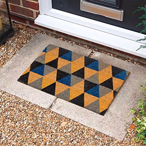 Nicola Spring Geometric Coir Door Mat, Multicolour, W: 60 cm, D: 40 cm – 4