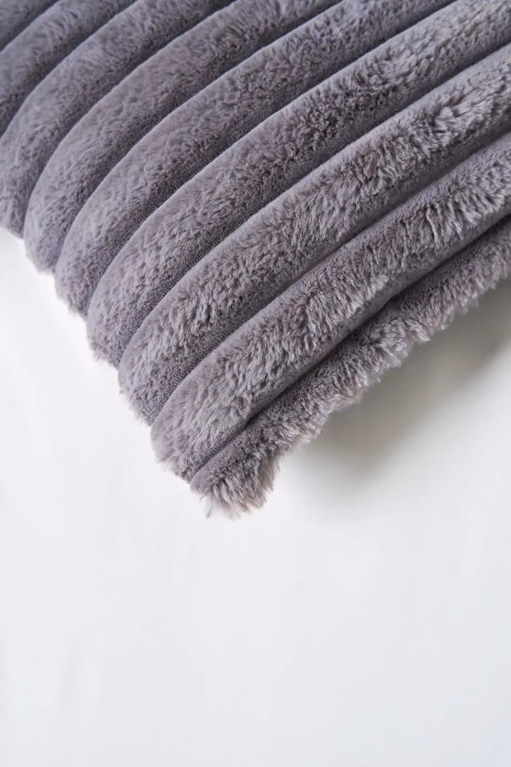 BHS Grey Jumbo Cord Square Cushion with Plain Velvet Backing, 45 x 45 cm – 3