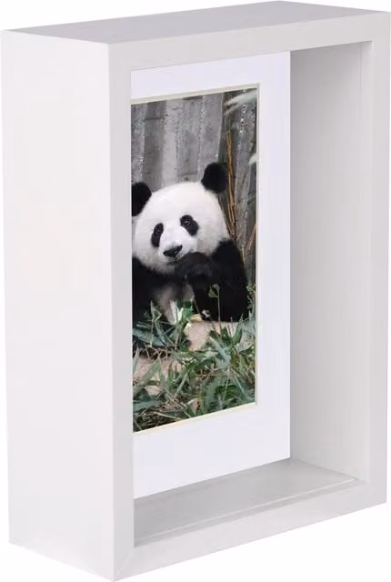 Nicola Spring White 3D Deep Box Photo Frame with 4 x 6 inch Mount