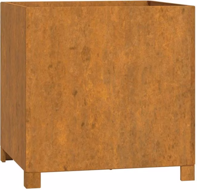 Berkfield Home Rusty Corten Steel Planter with Legs, Brown, W: 49 cm, D: 47 cm, H: 50 cm – 1
