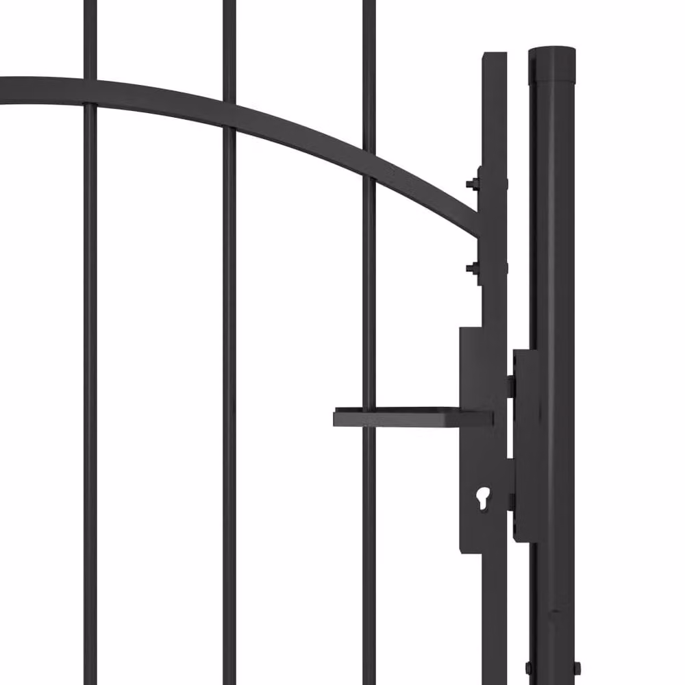 Berkfield Home Black Steel Swing Garden Gate, W: 100 cm, H: 220 cm – 3