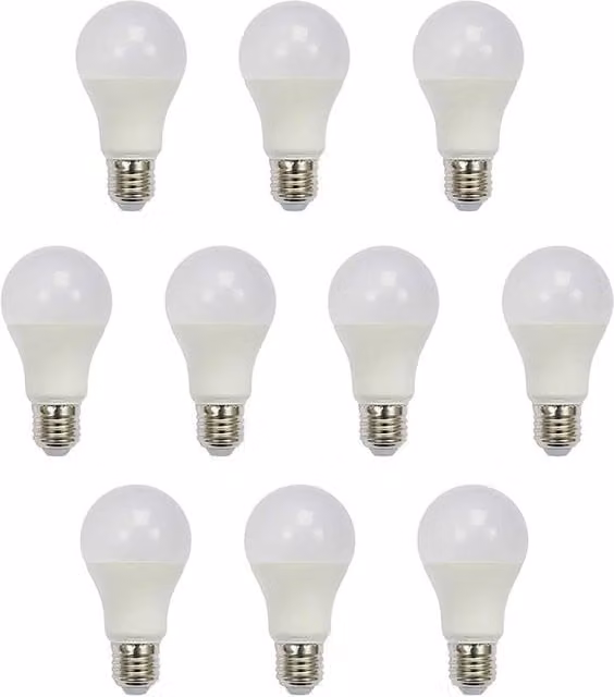 ENER-J Pack of 10 White 10W E27 A60 LED Bulbs, 4000K Cool White – 1