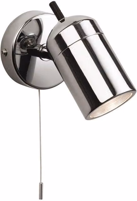 Netlighting Atlantic Adjustable Single Switched Bathroom Ceiling Spotlight in Chrome and Grey, IP44, GU10